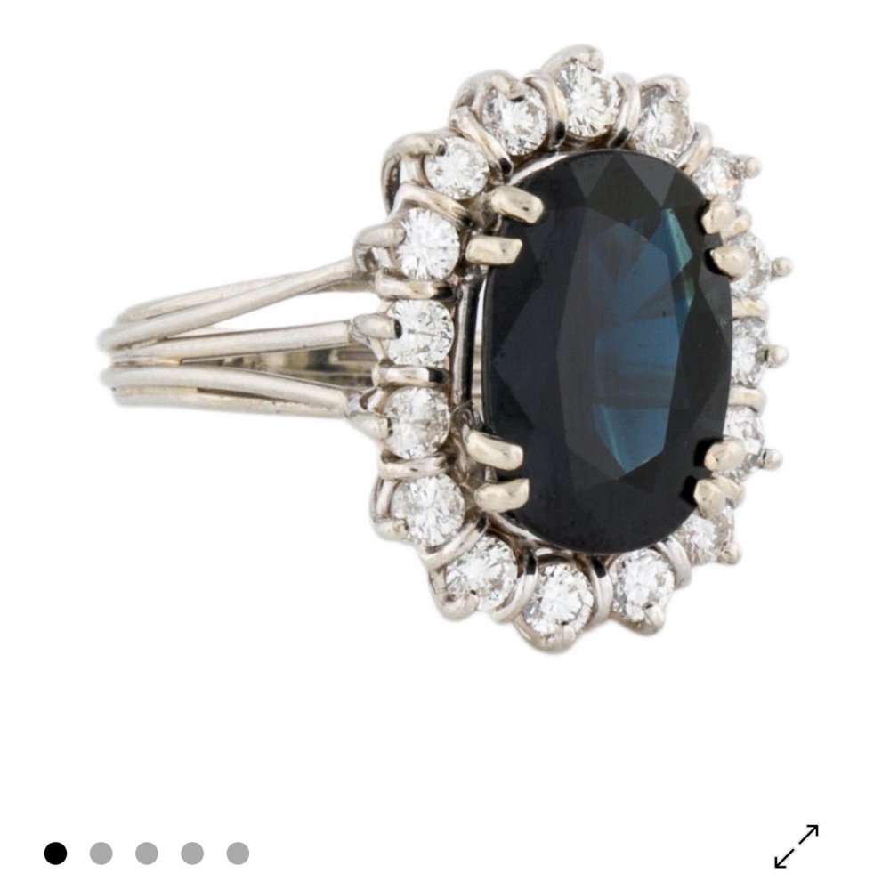 14K Sapphire & Diamond Cocktail Ring
